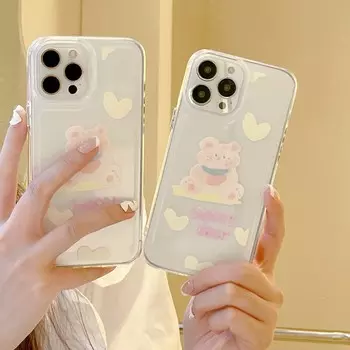 Противоударный мягкий силиконовый чехол «Милый медведь, милая любовь, граффити», чехол для телефона Iphone 12 13 Pro Max Xsmax X Xr 11 Promax, мультяшный чехол for iphone x xs