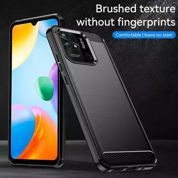 Противоударный мягкий силиконовый матовый чехол для Xiaomi Redmi 10C 10 C Redmi Note 12 11S 11 Pro 5G 10S Note11, противоскользящие встроенные чехлы Redmi 10C чёрный