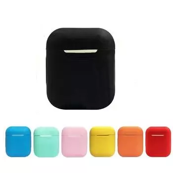 Противоударный мягкий силиконовый защитный чехол для наушников Airpods 1/2 Airpods Case белый