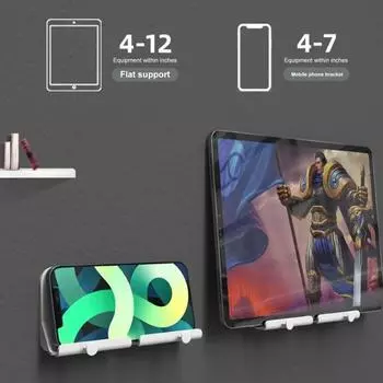 Противоударный настенный держатель для телефона с пазами, ABS, рецепты для чтения, настенное крепление для телефона, стойка для просмотра телевизора чёрный