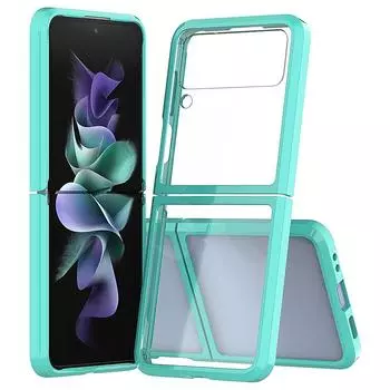 Противоударный нескользящий акриловый прозрачный чехол для Samsung Galaxy Z Flip 4 5g Flip4 Zflip4, аксессуары для мобильных телефонов с защитой от отпечатков пальцев for Samsung Z Flip 4 розовый