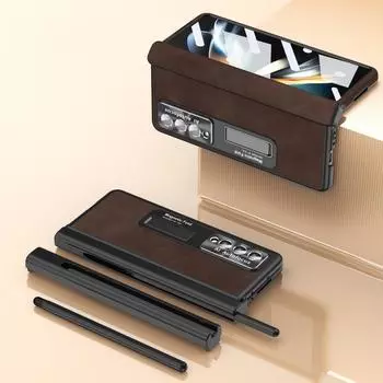 Противоударный передний стеклянный пленочный чехол для телефона для Samsung Galaxy Z Fold 4 Fold5 Fold4 Fold3 Fold 3 5 S, аксессуары для телефона с гнездом для ручки for Samsung Z Fold 3 чёрный