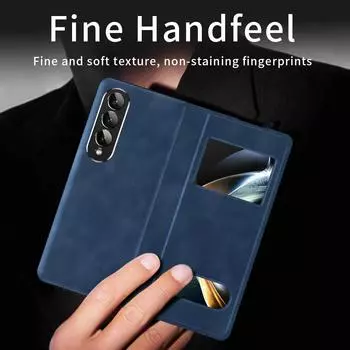 Противоударный простой кожаный модный чехол Funda для Samsung Galaxy Z Fold 4 5g Fold4 Fold3 Fold 2 3 Fold2 с полной защитой for Samsung Z Fold 3 серый