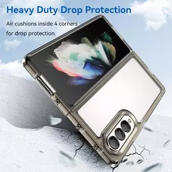 Противоударный прозрачный акриловый чехол для аксессуаров для телефонов Samsung Galaxy Z Fold4 Fold 4 5g Fold 3 Fold3 тонкий защитный чехол for Samsung Z Fold 4 чёрный