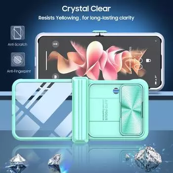 Противоударный прозрачный акриловый жесткий чехол для Samsung Galaxy Z Flip 4 5g Flip4 Zflip4, защитный чехол для камеры Samsung Z Flip4 for samsung Z Flip 4