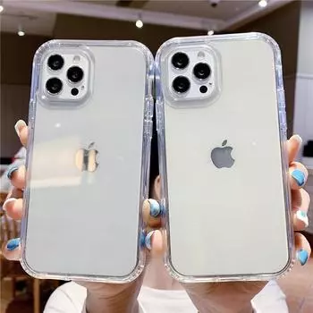 Противоударный прозрачный чехол-бампер для телефона Iphone 11 12 Pro Max Xr Xs Max X 8 Plus 13pro 14, мягкий силиконовый прозрачный чехол из ТПУ For iPhone XS