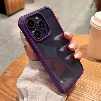 Противоударный прозрачный чехол фиолетового цвета для Iphone 14 12 11 13 Pro Max Xs Xr X 14 Pro Max, силиконовый бампер, акриловая задняя крышка For iPhone XS Max фиолетовый