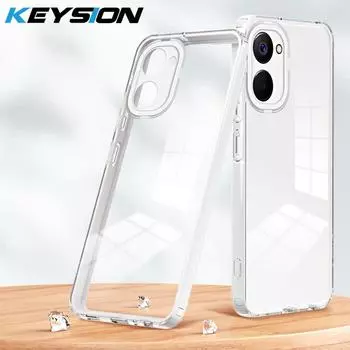 Противоударный прозрачный чехол KEYSION для Realme 10 4G C33, прозрачный ТПУ + ПК, задняя крышка для телефона 2 в 1 для OPPO Realme 10 C33