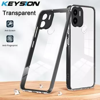 Противоударный прозрачный чехол KEYSION для Xiaomi Redmi A1 Plus A1 + A2 Plus, прозрачный ТПУ + ПК 2 в 1, задняя крышка для телефона Redmi A1 for Redmi A2+ белый
