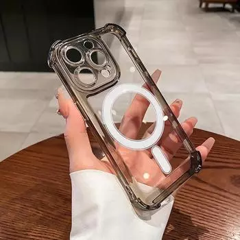 Противоударный прозрачный магнитный чехол для телефона iPhone 15 14 13 11 12 Pro Max 15 Plus для Magsafe, акриловый чехол с беспроводной зарядкой For iphone15Plus