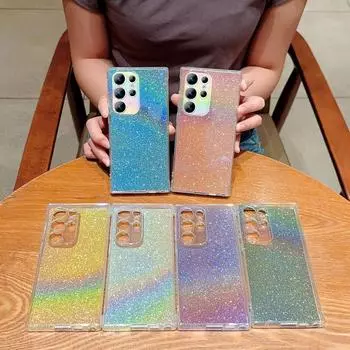 Противоударный Прозрачный Мягкий Чехол Space Shell Синий Градиент Цвета Чехол Для Samsung Galaxy S21 S22 S23 Plus Ultra A52 A53 A54 A13 A14 A23 A24 A33 A34 Samsung Galaxy A54 5G серебряный