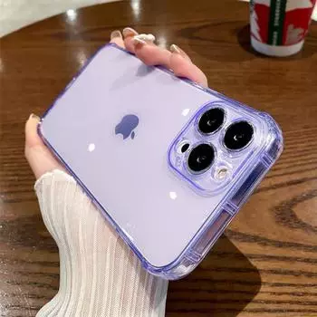 Противоударный прозрачный защитный чехол для телефона для Iphone 14pro 13 12 11 Pro Max Xs Max Xr 14plus, прозрачная ультратонкая задняя крышка For iPhone 11Pro Max чёрный