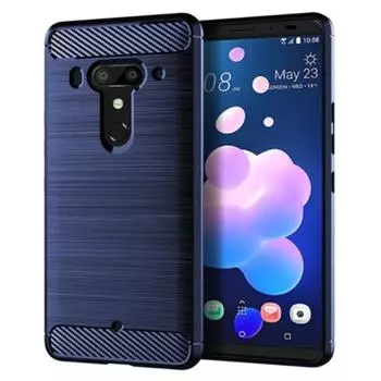 Противоударный силиконовый чехол для HTC U12 Plus U12 + чехол из матового углеродного волокна для HTC U12plus u12 + задняя крышка Чехлы HTC U12 Plus чёрный