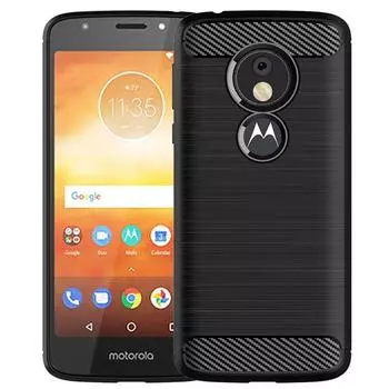 Противоударный силиконовый чехол для Moto E5 Play Чехлы из углеродного волокна для moto e5 cruise E5 play Матовый текстурный чехол для телефона Moto E5 Play чёрный