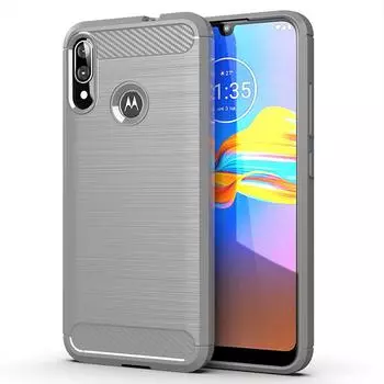 Противоударный силиконовый чехол для Moto E6 Plus E6 + E6s, полный защитный мягкий чехол для moto E6S e6 plus, роскошные чехлы из углеродного волокна Moto E6 Plus чёрный