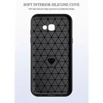 Противоударный силиконовый чехол для Samsung A7 2017 Galaxy A720 A720F A720S задняя крышка из углеродного волокна для Samsung a7 2017 матовые чехлы Galaxy A7 2017 чёрный