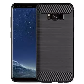 Противоударный силиконовый чехол для Samsung S8 Plus Galaxy S8+ Матовый карбоновый чехол для Galaxy s8plus Задняя крышка Coque Fundas Samsung S8 Plus чёрный