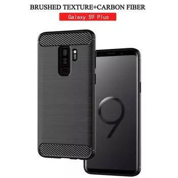 Противоударный силиконовый чехол для Samsung S9 plus Galaxy S9+, чехлы из углеродного волокна для galaxy s9plus, чехол для телефона с матовой текстурой galaxy s9plus чёрный
