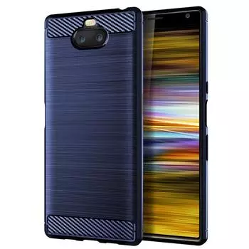 Противоударный силиконовый чехол для Sony Xperia XA3 Ultra Матовый карбоновый чехол для телефона Sony Xperia xa3 ultra Мягкая задняя крышка Xperia XA3 Ultra чёрный