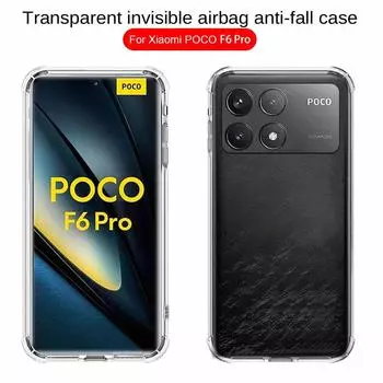 Противоударный силиконовый чехол для телефона с подушкой безопасности для Xiaomi Poco F6 Pro F 6 6F PocoF6Pro Pocco Poco phone F6 2024, прозрачный мягкий чехол For Poco F6 5G чистый
