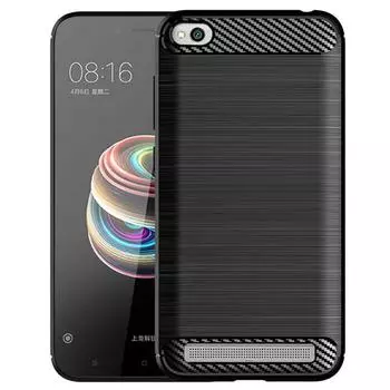Противоударный силиконовый чехол для xiaomi redmi 5a Чехол из матового углеродного волокна для Redmi 5A redmi5a Мягкая задняя крышка Coque Fundas Redmi 5A чёрный