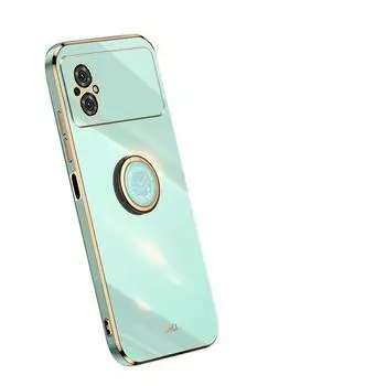 Противоударный силиконовый чехол с кольцом-держателем для Xiaomi POCO M5 Poco M4 5G, чехол для телефона зелёный