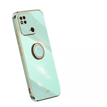 Противоударный силиконовый чехол с кольцом-держателем для Xiaomi Redmi 10C, чехол для телефона зелёный