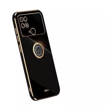 Противоударный силиконовый чехол с кольцом-держателем для Xiaomi POCO C40, чехол для телефона зелёный