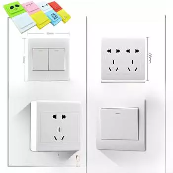 Противоударный силиконовый переключатель, втулка, розетка, защитный рукав, пылезащитный рукав, переключатель, настенное крепление, крышка переключателя, мультяшная пылезащитная крышка 8.5*8.5*1.2CM чистый белый