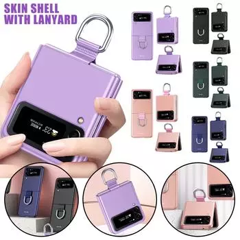 Противоударный складной чехол с защитой от пыли для Galaxy Z Flip4, тонкий защитный чехол для ПК One Size фиолетовый