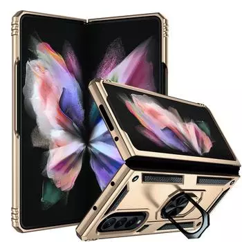 Противоударный складной защитный чехол для Samsung Galaxy Z Fold 4 Fold3 Fold 3 5g Fold4 Zfold4 Жесткий чехол без отпечатков пальцев for Samsung Z Fold 3 синий