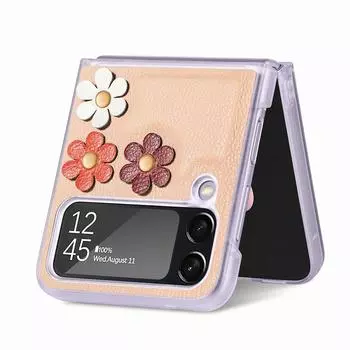 Противоударный тонкий легкий кожаный чехол для Samsung Galaxy Z Flip4 5g Flip 4 Zflip4 Аксессуары для телефонов Samsung Z Flip 4 for Samsung Z Flip 4 жёлтый