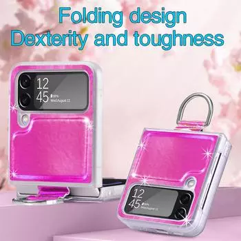 Противоударный удобный чехол с кольцом на палец для Samsung Galaxy Z Flip 4 5g Flip4 Flip3 Flip 3 Красочная сумка для телефона Samsung Flip4 for Samsung Z Flip 4 красный