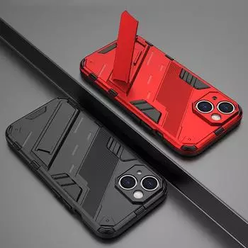 Противоударный задний чехол в стиле панк-броня для iPhone 15 Pro Max 15Plus, жесткая задняя крышка со скрытой подставкой и полной защитой для iPhone 6, 6S, 7, 8 Plus, XR, XS Max, 11, 12, 14 iPhone 14 Plus белый