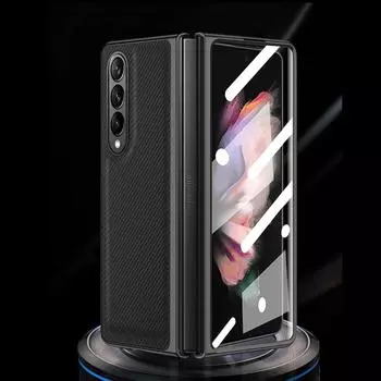 Противоударный защитная пленка для стекла для Samsung Galaxy Z Fold4 5g Fold 4 Fold2 Fold3 Fold 3 2, матовые чехлы из углеродного волокна for Samsung Z Fold 2 красный