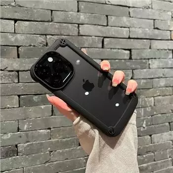 Противоударный защитный чехол-бампер для iPhone 15 14 13 12 11 Pro Max XS XR X 7 8 Plus SE2, мягкая рамка из ТПУ, гибридный прозрачный сверхпрочный чехол iPhone 15 Pro Max чёрный