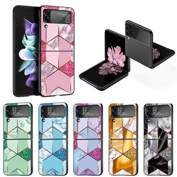 Противоударный защитный чехол, черный чехол для Samsung Galaxy Z Flip 3 Zflip Zflip3 Z Flip 4 5g Zflip4, чехлы с мраморным узором Samsung Z Flip 5G