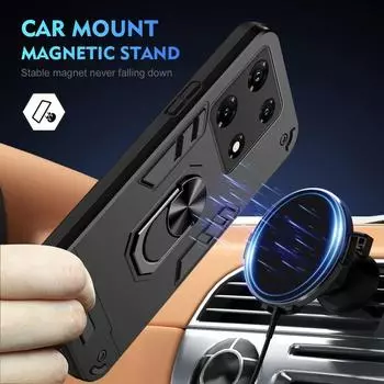 Противоударный защитный чехол для Infinix Note 30 Pro 30 VIP 12 G96 INFINIX Hot 30i 30 Play 20s 20i Zero 30 4G 5G с магнитной подставкой For Note 30 Pro чёрный