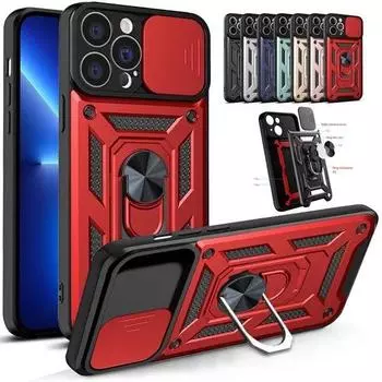 Противоударный защитный чехол для объектива с магнитным кольцом и подставкой, защитный чехол для iPhone 15 14 Plus 13 12 11 Pro Max для Samsung S24 S23 S22 S21 S20Ultra Plus A14 A54 A53 iPhone 6/6S золотой