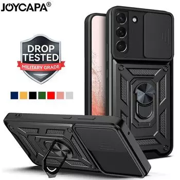 Противоударный защитный чехол для Samsung Galaxy A52 A33 A53 A13 A73 A03 A50 A32 A21S A72 A22 S20 S21 S22 Plus Ultra 5G с металлическим кольцом For Samsung S22 чёрный