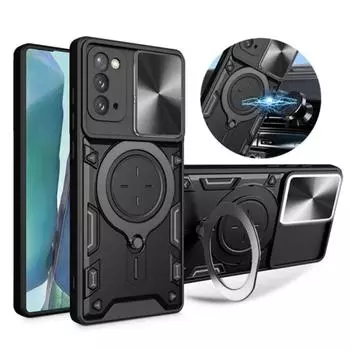 Противоударный защитный чехол для Samsung Galaxy Note20, магнитный металлический чехол Galaxy S24 S23 S22 S21Ultra Plus, защитный чехол для камеры For Note 20 чёрный