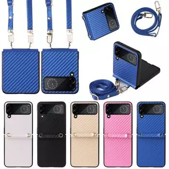 Противоударный защитный чехол из углеродного волокна для Samsung Galaxy Z Flip 4 5g Flip4 Flip 3 Flip3 Zflip3, простой ремешок для телефона, чехол for Samsung Z Flip 3 хаки