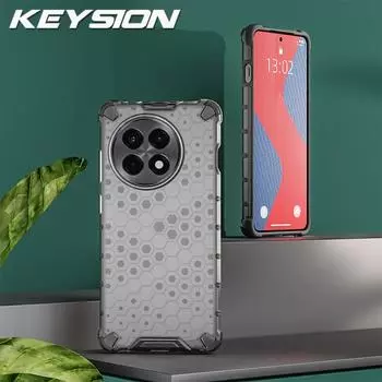 Противоударный защитный чехол KEYSION для OnePlus 13R 5G 1+13r Мягкий силиконовый + прозрачный сотовый чехол для телефона из поликарбоната для OnePlus Ace 5 Pro for OnePlus 13R темно серый