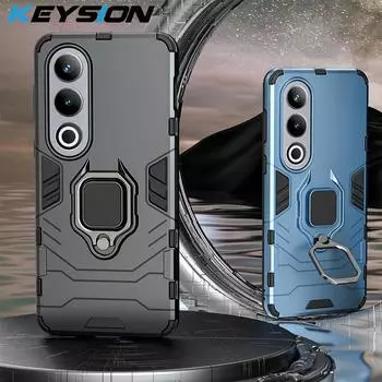 Противоударный защитный чехол KEYSION для OnePlus Nord CE 4 Lite 5G, силиконовый чехол с кольцом-подставкой из ПК для Oneplus 1+ Nord CE 4 Lite 5G for Nord CE4 Lite 5G красный