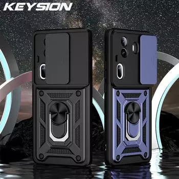 Противоударный защитный чехол KEYSION для OPPO Reno 11 Pro 5G 11F 5G, защитное кольцо для камеры, чехол-подставка для телефона для OPPO Reno11 F 5G for OPPO Reno11 F 5G красный