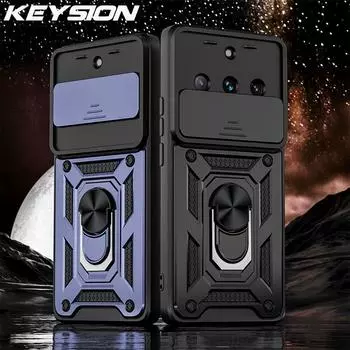 Противоударный защитный чехол KEYSION для Realme 11 Pro 5G, защитное кольцо для объектива камеры, чехол-подставка для телефона для OPPO Realme 11 Pro + 5G for Realme 11 красный