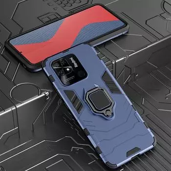Противоударный защитный чехол KEYSION для Redmi 10C 10A, мягкий силиконовый + подставка для ПК, задняя крышка для телефона Xiaomi Redmi 10 2022 for Redmi 10A синий