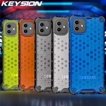 Противоударный защитный чехол KEYSION для Samsung A04 A04S A03, мягкий силикон + ПК, прозрачная сотовая задняя крышка для телефона Galaxy M13 5G for Samsung A04 темно серый