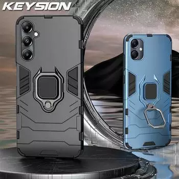 Противоударный защитный чехол KEYSION для Samsung A05S A15 A05, мягкий силикон + ПК, металлическое кольцо-подставка, задняя крышка для телефона Galaxy A15 A05S 4G for Samsung A05S красный