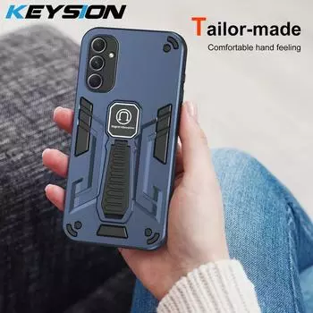 Противоударный защитный чехол KEYSION для Samsung A25 5G A15 A54 A34 A24 A14 LTE A13 4G, задняя крышка с подставкой для телефона Galaxy A05S A04S for Samsung A25 5G красный